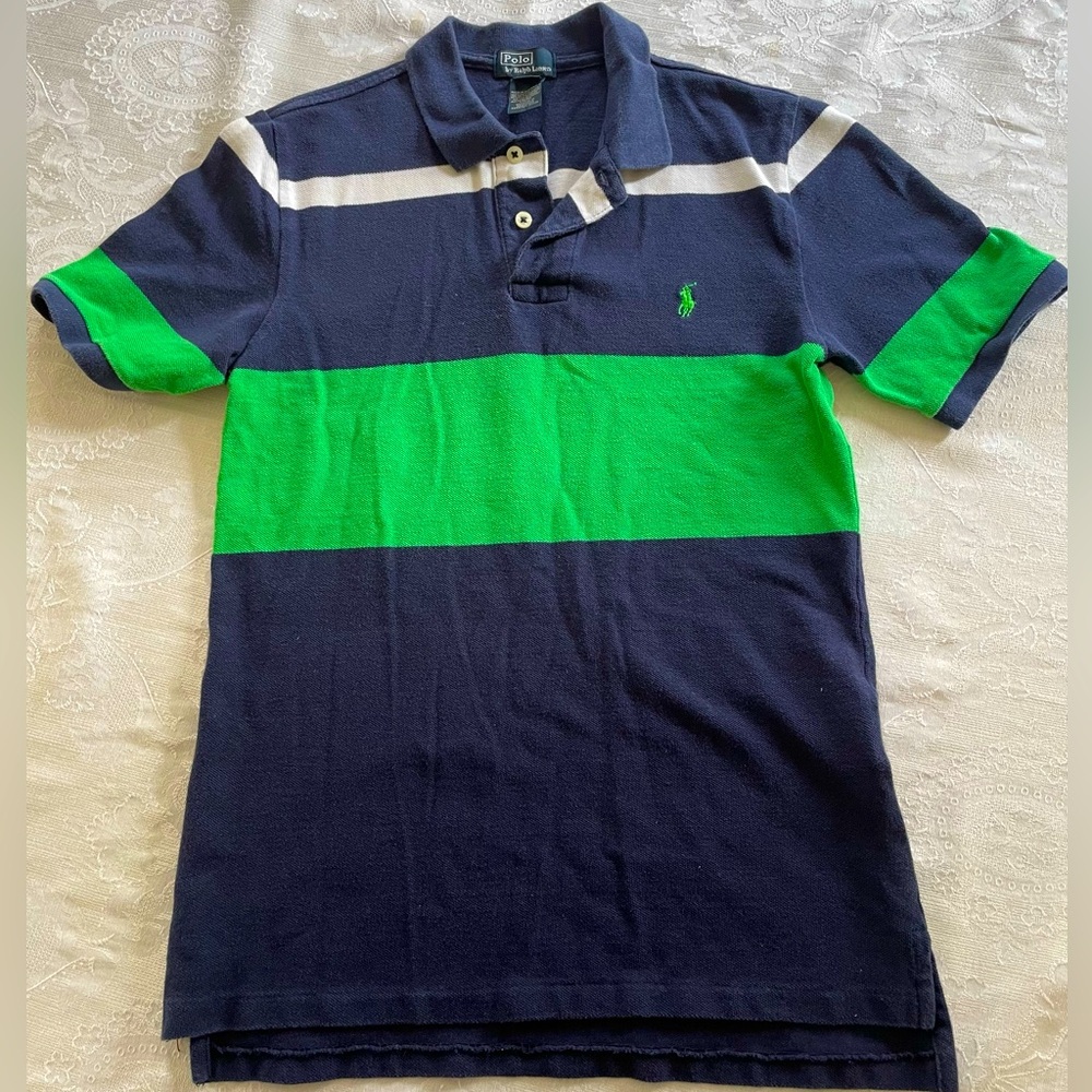 Ralph Lauren Short Sleeve Navy and Green Polo Shirt